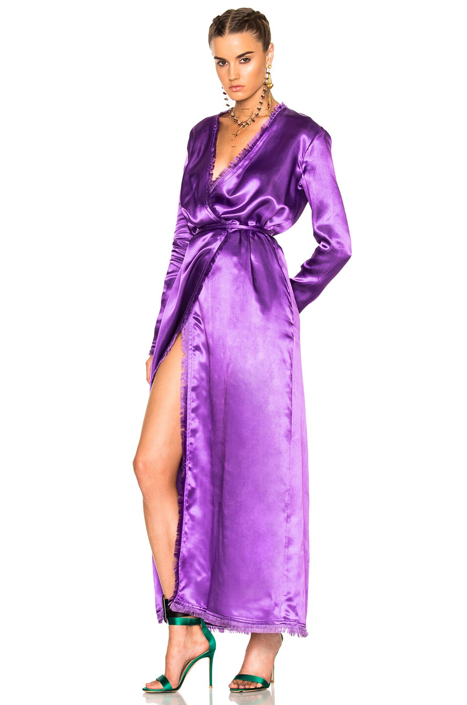 ATTICO Raquel Satin Dress in Purple - Jinnie Femme