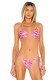 Frankies Bikinis Tia Shine Bikini Top In Everglade Revolve