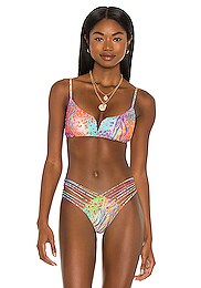 Luli Fama Triangle Bikini Top In Wild Waters REVOLVE