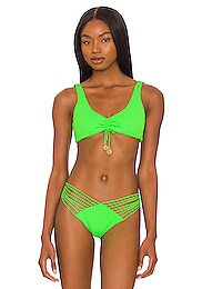 Luli Fama Triangle Bikini Top In Wild Waters Revolve