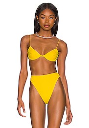 Oseree Lumiere S Sporty Two Piece Bikini Set In Lime Ocean Blue