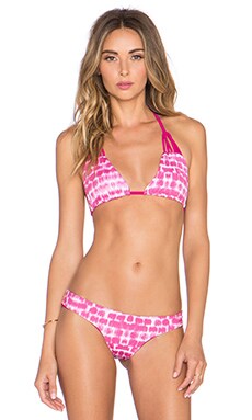 Bettinis Multi Strap Triangle Bikini Top In Pink Static REVOLVE