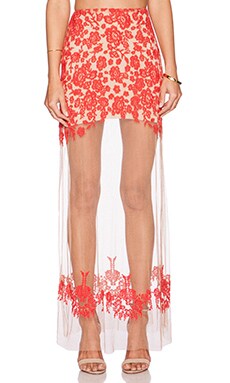 For Love Lemons Luau Maxi Skirt In Red Nude Revolve