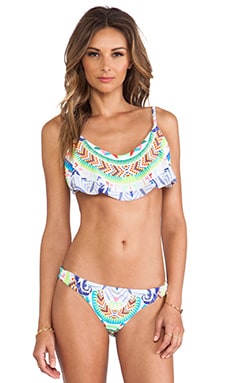 Mara Hoffman Cropped Bikini Top In Jungle Trip Blue Revolve