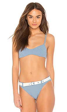 Solid Striped The Rachel Bikini Top In Ice Revolve