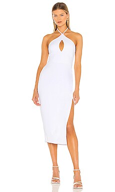 Susana Monaco Halter Open Front Midi Dress In Sugar Revolve