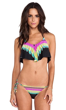 Trina Turk Plumas Crop Top Bikini Top In Black REVOLVE