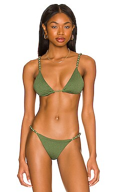 Vix Swimwear Corsage Bikini Top In Clover Revolve