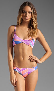 Zinke Emmi Reversible Bikini Top In Ocean Blue Orchid Chevron Revolve