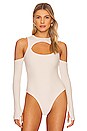 ALL THE WAYS Piper Cold Shoulder Bodysuit In Nude REVOLVE