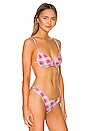 Frankies Bikinis Maggie Terry Bikini Top In Pink Daisy Revolve