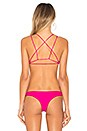 MIKOH Alapio Cross Back Bikini Top In Pop Pink REVOLVE