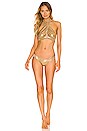 Norma Kamali Cross Halter Bikini Top In Gold Revolve