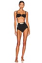 Zimmermann Belted Hw Bikini Bottom In Noir Revolve