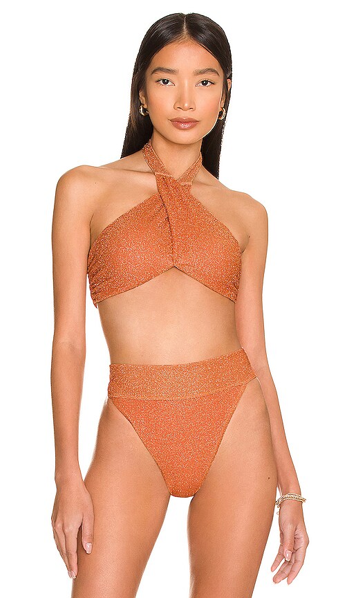 Beach Riot Jessica Bikini Top In Oriole Shine Revolve