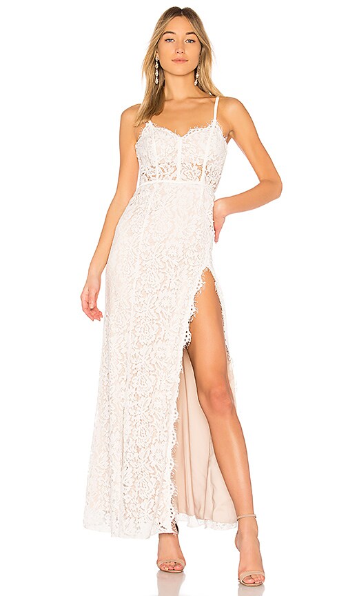 Fame And Partners The Kirsten Dress In Ivory Nude Revolve