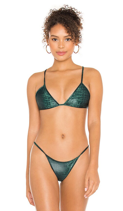 KORAL Lyn Infinity Bikini Top In Duffle Green Caiman REVOLVE