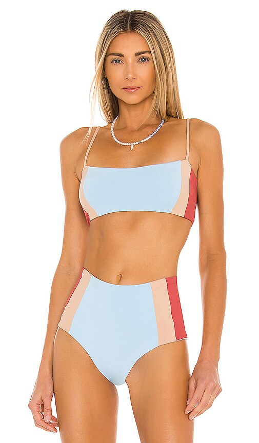 LSPACE Rebel Heart Bikini Top In Brick Champagne Sky Blue REVOLVE