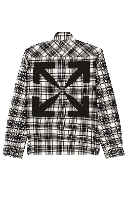 Off White Check Flannel Shirt In Black ModeSens