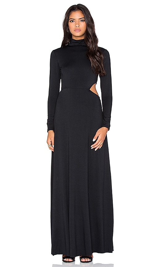 Rachel Pally X Revolve Turtleneck Side Cutout Maxi Dress In Black Revolve