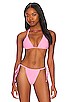 Frankies Bikinis Tia Ribbed Bikini Top In Distorted Pink Revolve