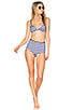 Solid Striped The Brigitte Bikini Top In Navy Gingham Revolve