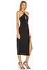 Susana Monaco Halter Open Front Midi Dress In Black Revolve