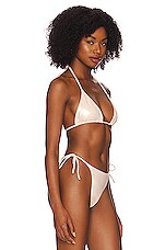 Aexae Tyra Tie Neck Bikini Top In Gold Revolve