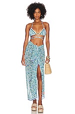 Bananhot Luna Bikini Top In Light Blue Paisley Revolve