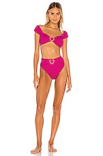 BEACH RIOT Heart Stella Bikini Top In Fuchsia Rose REVOLVE