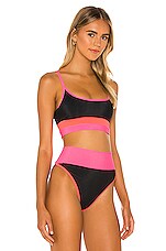 Beach Riot X Revolve Eva Bikini Top In Black Watermelon Pink Revolve