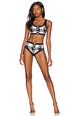 BEACH RIOT Isle Bikini Top In Houndstooth REVOLVE