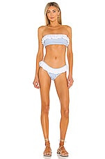 Caroline Constas Kacia Bikini Top In Blue Thin Stripe Revolve