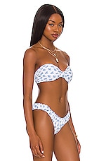 Caroline Constas Maria Bikini Top In Blue Toile Spot Revolve