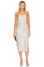 Enza Costa Sequin Bias Skirt In Nude Silver Revolve