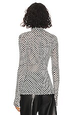 Enza Costa Mesh Turtleneck Top In Black White Checker Revolve