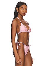 Frankies Bikinis Tia Eyelet Bikini Top In Cherry Blossom Shine Revolve