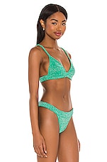 Frankies Bikinis Claire Terry Lurex Bikini Top In Mistletoe Green REVOLVE