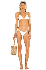 Frankies Bikinis Sky Ribbed Bikini Top In White Revolve