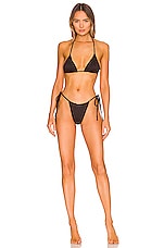 Frankies Bikinis Tia Plisse Bikini Bottom In Black Revolve