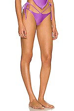 Frankies Bikinis Halo Satin Bikini Bottom In Violet Revolve