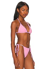 Frankies Bikinis Tia Ribbed Bikini Top In Distorted Pink REVOLVE