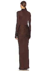 Helsa Slinky Jersey Sarong Maxi Dress In Chocolate Brown Revolve