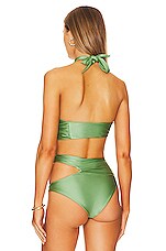 Jade Swim Helix Bikini Top In Basil Sheen Revolve