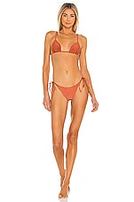 Jade Swim Ties Bikini Bottom In Copper Sheen Revolve