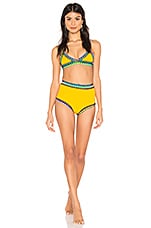 KIINI Ro High Waisted Bikini Bottom In Dark Yellow Multi REVOLVE