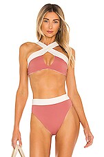 Kya Coco Reversible Bikini Top In Rose Quartz Rose Gold Revolve