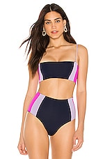 Lspace Rebel Heart Bikini Top In Midnight Blue Lilac Bright Fuchsia