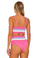 Lspace Rebel Stripe Bikini Top In Bubble Gum White Aura Revolve