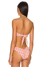 Montce Swim Tori Tie Bikini Top In Shrimp Gingham Revolve